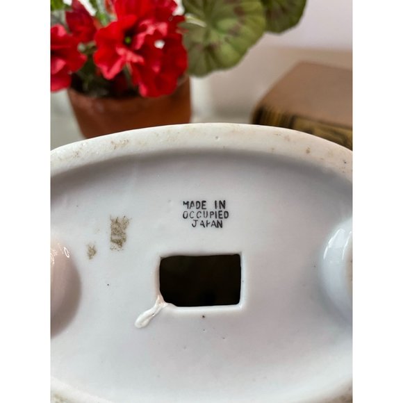 Occupied Japan Vintage Porcelain Colonial Couple Lady Gentleman FIGURINE - Picture 10 of 11